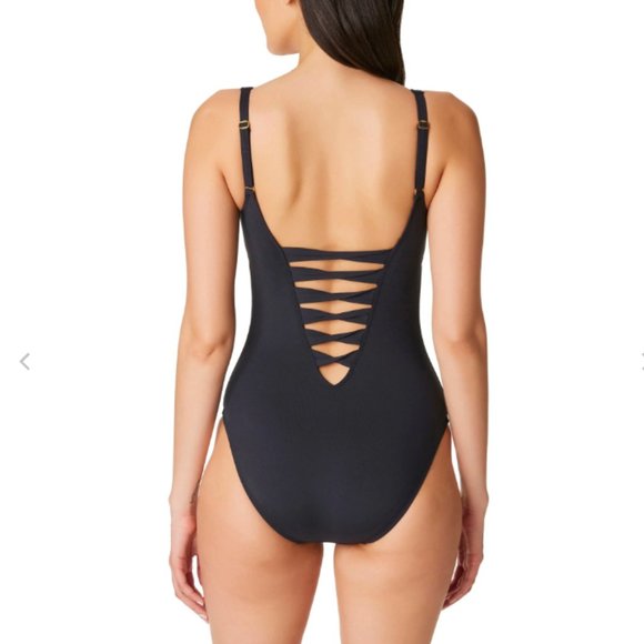 KORE ONE PIECE LOW NECK LACE DOWN SWIMSUIT - Picture 2 of 4